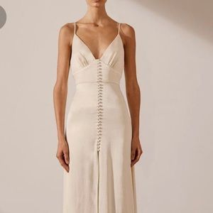 LA LUNE COCKTAIL MIDI DRESS - CREAM